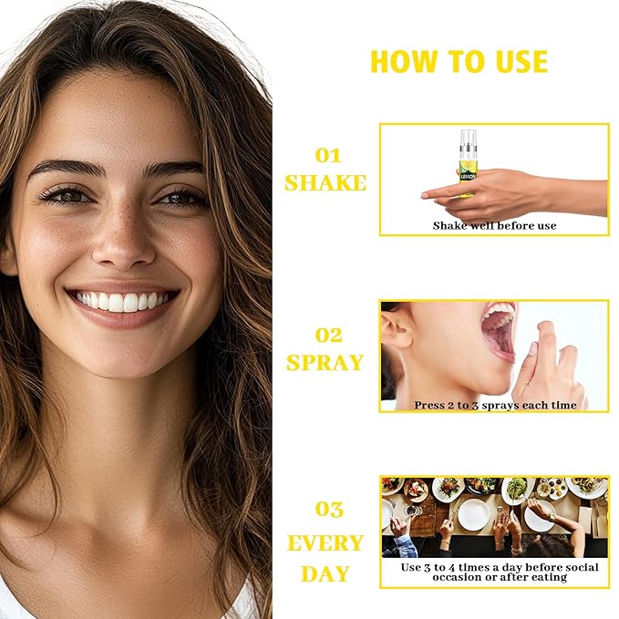 PEGO Oral Spray for Bad Breath,Dry Mouth Spray,Portable Mouth Spray,Fights Bad Breath,Removes Oral Odor,Sugar-Free Breath Fresheners,Long-Lasting Fresh Breath(Lemon Flavor*2Pack)