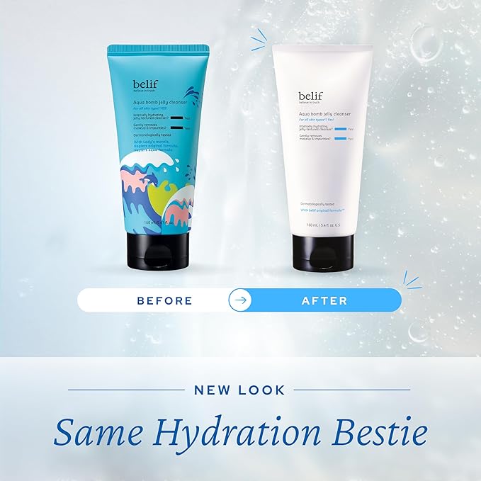 belif Jelly Hydrating Deep Cleanser – Low pH Mild & Gentle Gel-to-Foam Face Wash for Daily Deep Pore Cleansing, Hydrating and Refreshing for All Skin Types, Korean Skincare, 5.4 fl.oz (Old Formula)