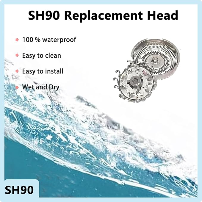 SH90 Replacement Rotary Heads Compatible with Philips Norelco 9000 Replacement Blades,for Norelco 9000 Replacement Heads Series 9000(S9xxx) and 8000(S8xxx)Electric Razor Shaver,SH90 Replacement Heads