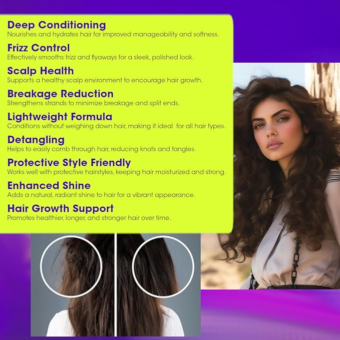 Difeel Root, Repair & Growth Conditioning Leave-in Spray 8 oz. for Stronger, Smoother, Healthier Hair with Deep Conditioning, Scalp Protection, Hair Growth and Frizz Control