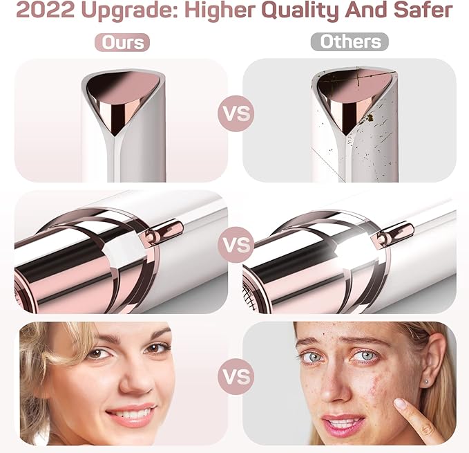Facial Hair Removal for Women, Gurelax Electric Face Shaver, Painless Facial Hair Remover, Rechargeable Hair Removal Device for Lip, Chin with a Velvet Bag