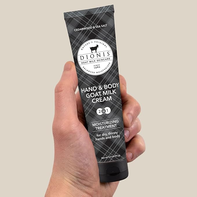 Dionis Goat Milk Cedarwood & Sea Salt Shave Butter, Hand & Body Lotion, and Bar Soap Bath & Body 3-Piece Gift Set