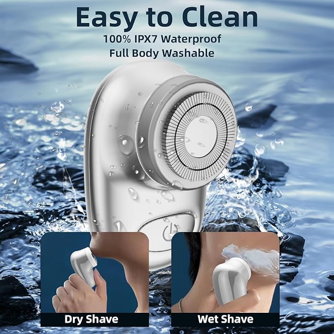 Mini Electric Shaver, Pocket Size Electric Shaver for Men Women, Rechargeable Easy One-Button, Portable Powerful Waterproof Razor for Travel Office Business Trip (2Pack)