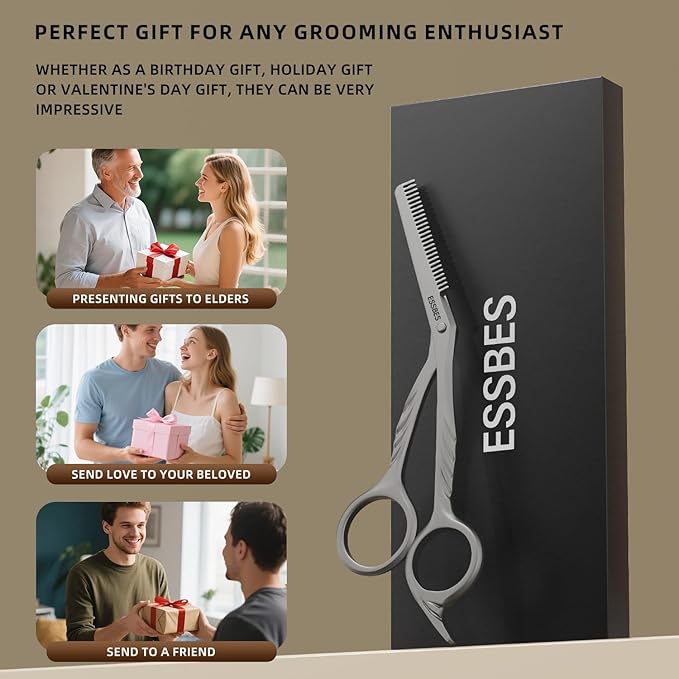 Beard Scissors with comb small mustache trimming eyebrow grooming kit