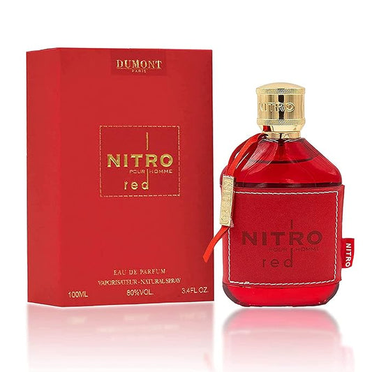 Dumont NITRO RED - 3.4oz - Eau De Parfum - Luxury Perfume for Men - Fruit, Woody, Floral & Masculine Fragrance - Long Lasting Cologne Mist & Body Spray - for Him