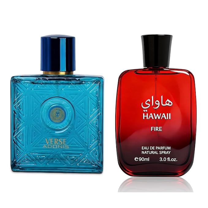 Verse Adonis & Hawaii Fire Combo Men Cologne 3.4 Fl. Oz Men's Perfume, Unique Combination of Marine, Cherry & Woody Scents, Eau De Parfum for Men Verse Adonismen& Best Gift