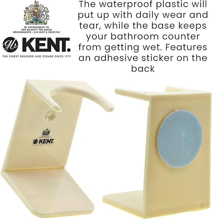KENT VSB6 1.5" Water Resistant Mock Ivory Shaving Brush Stand BK2 and BK4 Natural Shaving Brush Air Drying Base