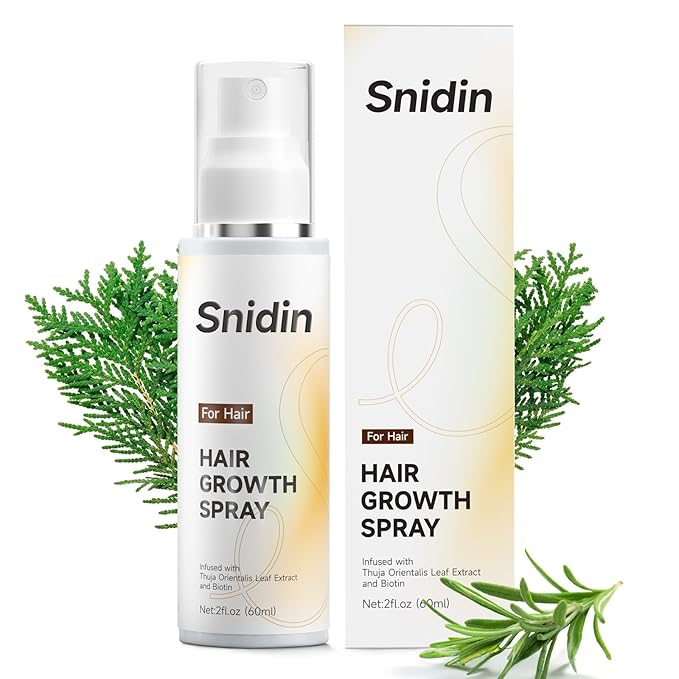 Hair Growth Spray, With Rosemary Oil and Biotin, Non-Greasy, Helps Prevent Hair Thinning & Hair Loss, for Scalp, 60ml Bottle