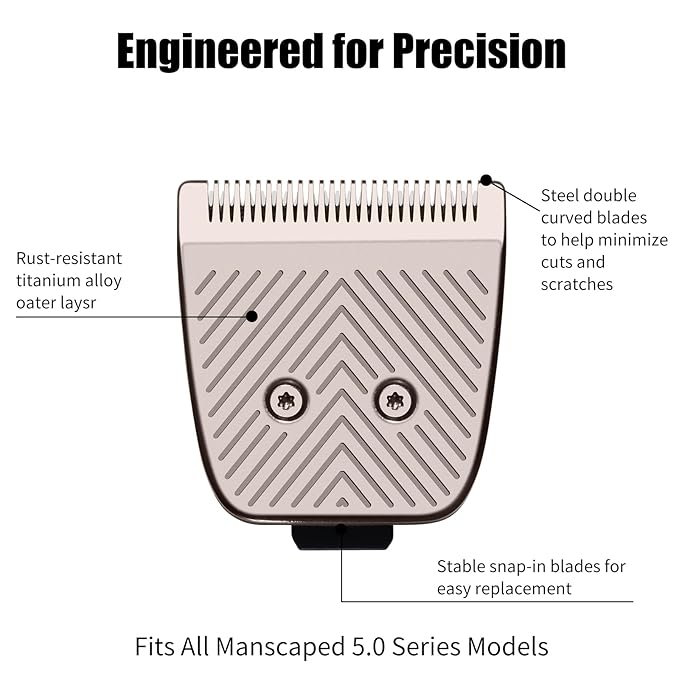 Professional Replacement Blade for Manscaped The Lawn Mower 5.0 Ultra Trimmer, Groin Hair Trimmer Ceramic Blade Head Refill with Metal Guard, Fit for Manscaped Lawn Mower 5.0 Ultra Replacement Blades