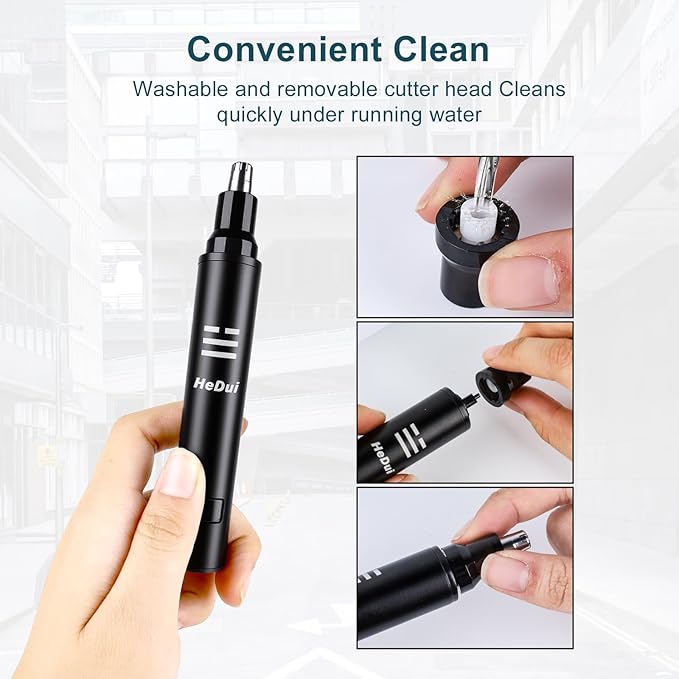 2 Pack Nose Hair Trimmer for Men & Women Professional Painless Eyebrow Facial Hair Trimmer for Male and Female Travel Ear and Nose Hair Clipper USB Rechargeable Trimmers with Digital Display