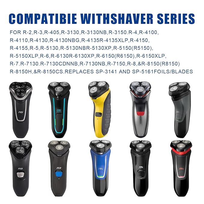 Rotary Replacement Shaver Head,Compatible with Remington Shaver Series,forR3,R4,R5,R6,R7,R8,SP-3141 and SP-5161 Foils (Black-2 PC)