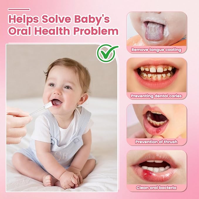 Baby Tongue Cleaner 96-Count, Newborn Oral Care Gauze Swabs – Soft Disposable Mouth Wipes, Individually Wrapped Travel Pack, Infant Tongue Brush for 0-36 Months