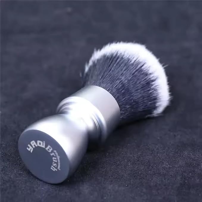 Yaqi Heavy Metal Handle Synthetic Hair Tuxedo Knot Shaving Brush