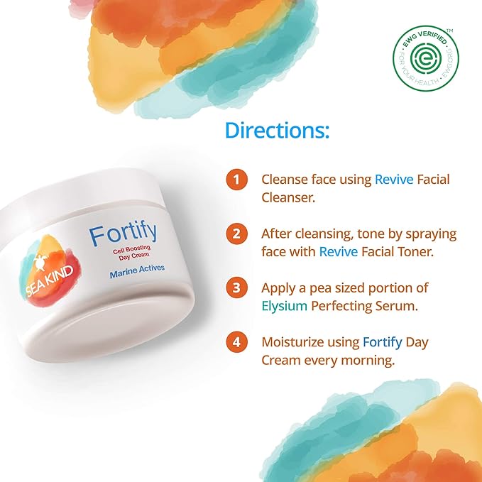 Fortify Cell Boosting Day Cream, Face Cream with Marine Actives, Anti-Aging Face Cream, Quick Absorbing and Non-Greasy, Face Cream for Women and Men, Suitable for All Skin Types, 2 fl oz