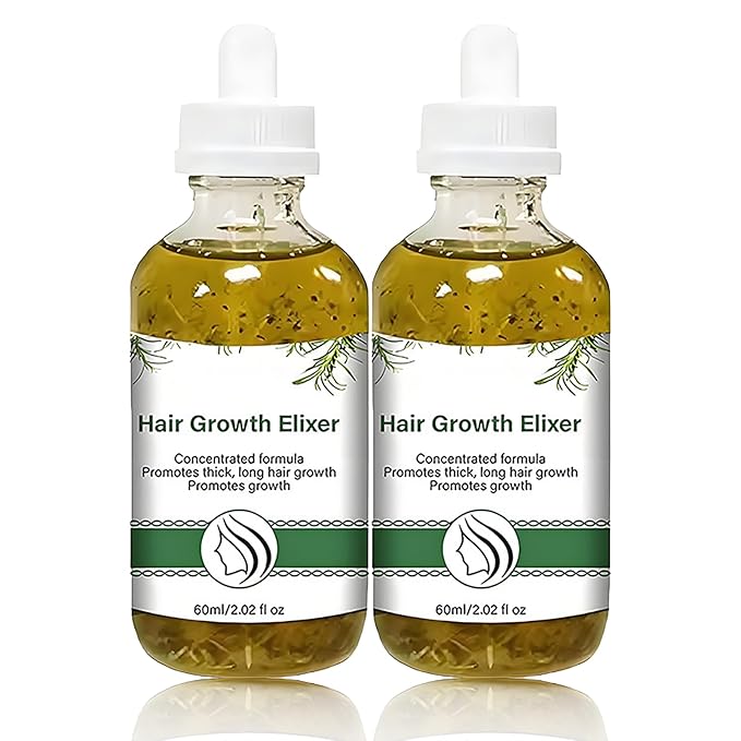 Hair Growth Serum with Rosemary Oil, Activates Follicles, Reduces Shedding & Strengthens Hair, Scalp Care Treatment for Healthier Looking Hair, 2.02 Fl Oz 2-Pack for Men & Women