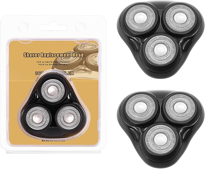 Universal Rotary Replacement Shaver Head,Compatible with Remington Shaver Series,for R3,R4,R5,R6,R7,R8,SP-3141 and SP-5161 Foils/Blades (Black(2 Count))