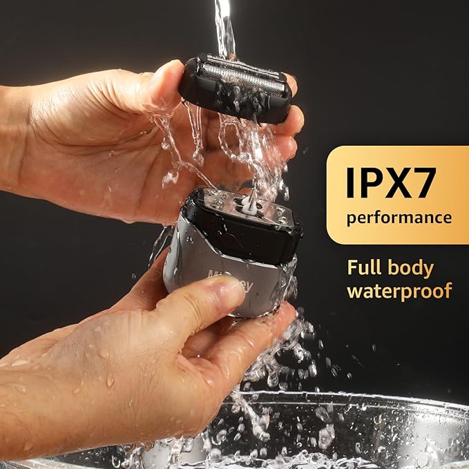 Mini Electric Razor for Men:Foil Shavers for Men, IPX7 Waterproof Cordless Razor with LED Display & Fast Charge - End High - Micro-Comb Technology & Precision Blades