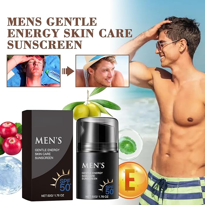 Mens Sunscreen SPF 50, Sunscreen Lotion SPF 50+ Sun Screen Protector Waterproof Sweat-Proof Moisturizing Skin for Face and Body for Men