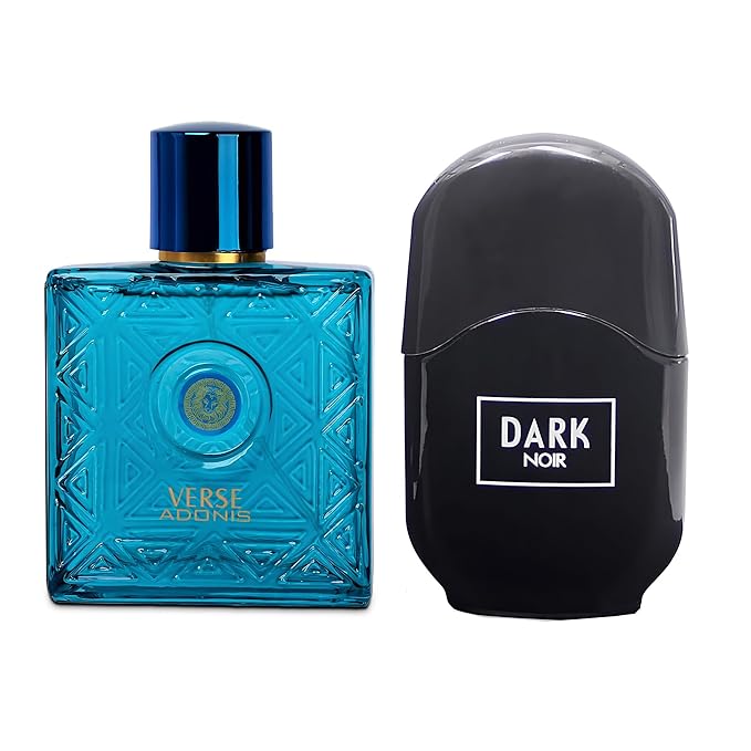 Verse Adonis&Dark Noir Combo Men Cologne 3.4 Fl. Oz Men's Perfume Refreshing Combination of Woody Floral & Fruity Scents Eau De Parfum for Men Lasts All Day Best Gift for Any Occasion