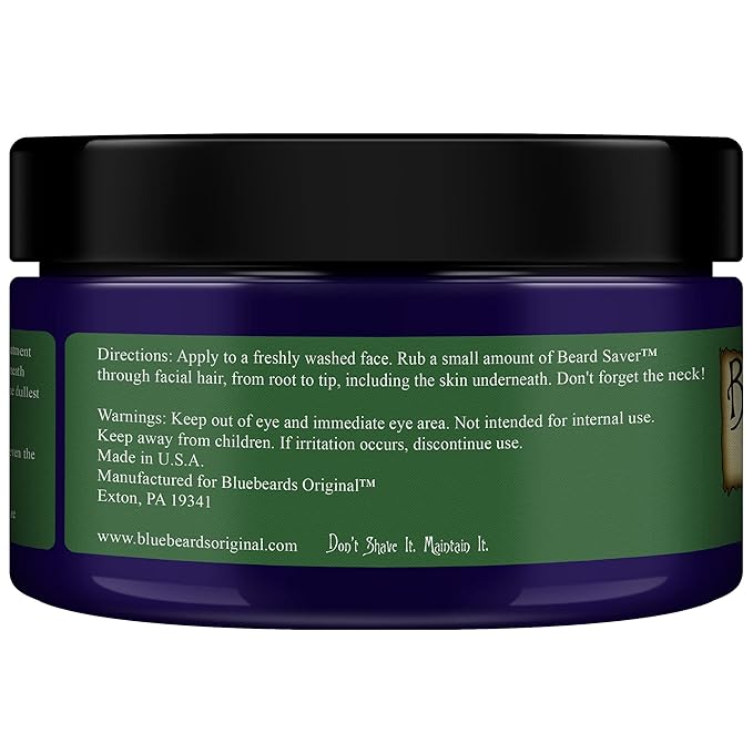 Bluebeards Original Beard Balm Leave-in Conditioner - 4 oz Fresh Mint Beard Saver Softener for Men with Aloe & Peppermint Oil Deeply Conditions & Moisturizes Mustache & Skin - Made in USA