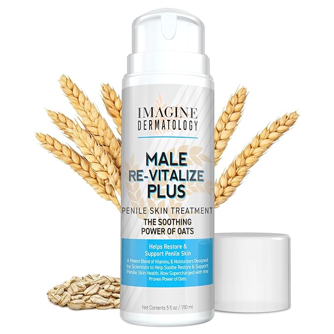 Male Re-Vitalize PLUS - Oats Penile Health Cream for Men - Relieve, Restore and Support Skin - Moisturizer Penile Lotion - Large Value Size (5fl oz/150ml)