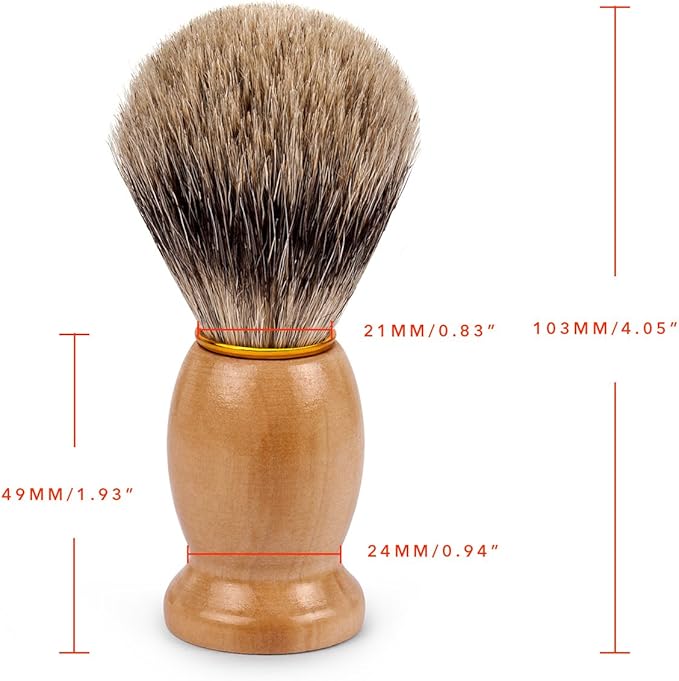 QSHAVE 100% Best Original Pure Badger Hair Shaving Brush Handmade. Real Wood Base. Perfect for Wet Shave, Safety Razor, Double Edge Razor