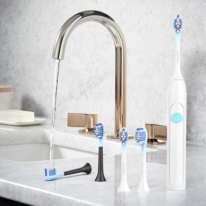 Replacement Heads for Philips Sonicare ProtectiveClean 4100 5100 6100 DiamondClean 9500 ExpertClean 7500 FlexCare HealthyWhite Electric Sonic Toothbrush C3 G3 W3 C2 G2, White&Black, 6 Pack