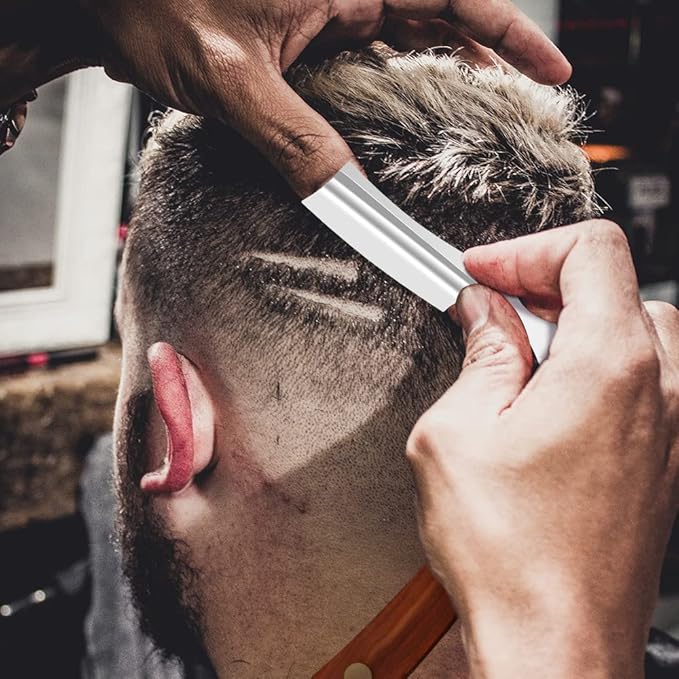 Straight Razor With Strope - Professional Straight Edge Barber Premium Stainless Steel Shaver With Shaving Strop for Men Home & Salon Grooming Using (NO.150)