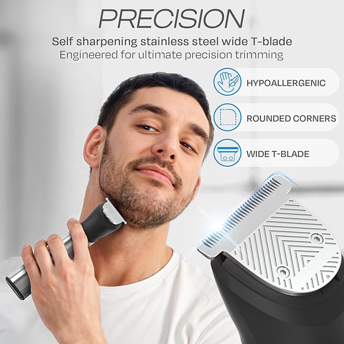 HUMMINGBIRD MK9 MasterGroom All-in-One Trimmer – 21-Piece Men's Grooming Kit for Beard, Head, Hair, Body, and Face, Waterproof, Stainless Steel, USB C Rechargeable, LED Display