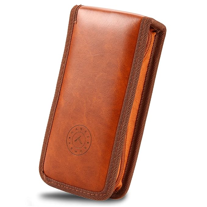 Razor Travel Case - Safety Razor Case, Straight Razor Case, Disposable Razor Case, Elegant Travel Razor Case For Your Razor & Brush, Keeps Razor & Brush Clean, Travel In Style, Great Gift (Brown)
