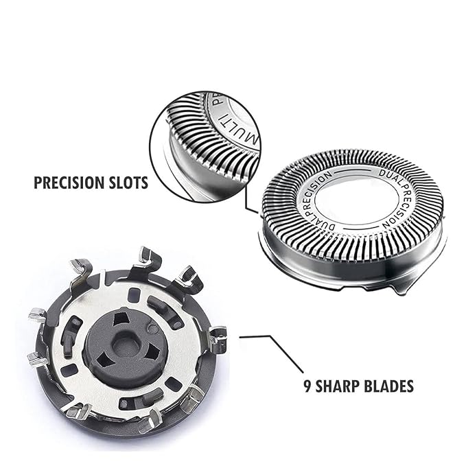 HQ8 Replacement Heads Compatible with Philips Electric Shavers, HQ8 Replacement Razor Blades Fit for Aquatec HQ8 Series Shaving Head, HQ8 Heads Upgraded for PT730 AT880 AT811, 3-Pack