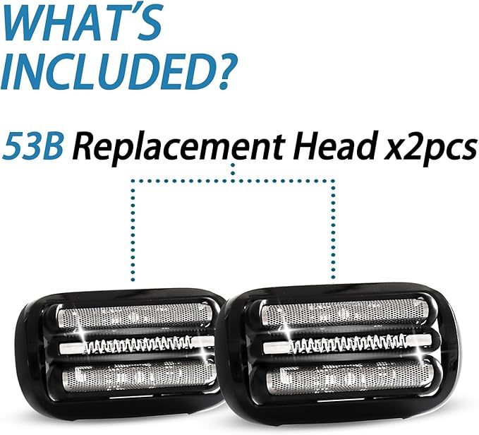 Series 5 Series 6 53B Shaver Replacement Head for New Gens S5 S6 Razors, Compatible with 6072cc, 6090cc, 6020s, 6040cs, 6075cc, 5018s, 5049cs, 5035s…(2 Count)