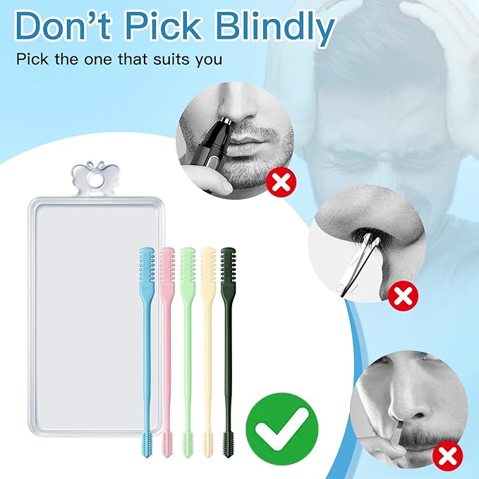 15Pcs 2-in-1 Nasal Hair Cutter,Double Sided Portable 360° Rotating Manual Nose Hair Trimmer Gifts for Men Women - Valenties Easter Mother's Day Father's Day