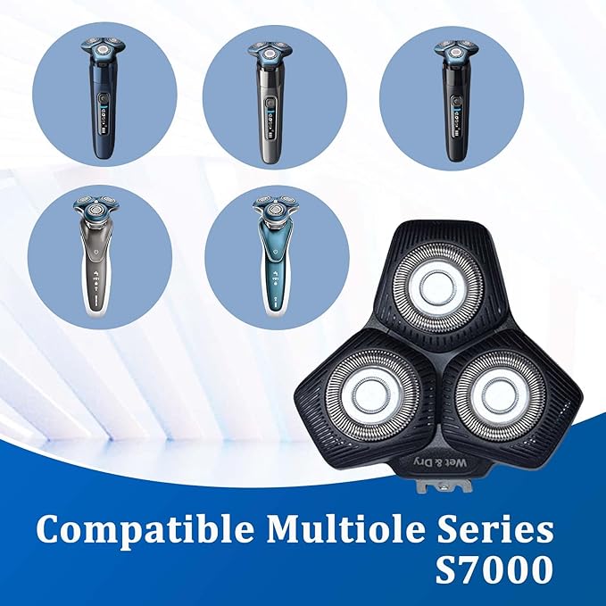 SH71 Replacement Heads Compatible with Phili*s Shavers Series 7000,Shaver Replacement Heads For S5000 (S5XXX),S7000 (S7XXX)