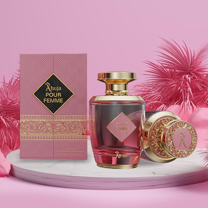AHUJA Pour Femme Eau De Parfum 3.4oz – Luxurious Women’s Fragrance w/Notes of Floral Iris, Patchouli & Vanilla – Elegant, Long Lasting Perfume for Women