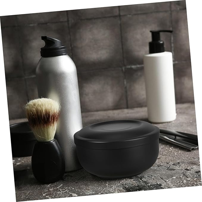 Zerodeko Stainless Steel Shaving Soap Bowl Lid Portable Shaving Accessory for Men Moisture Retaining Design Tool for Home and Travel