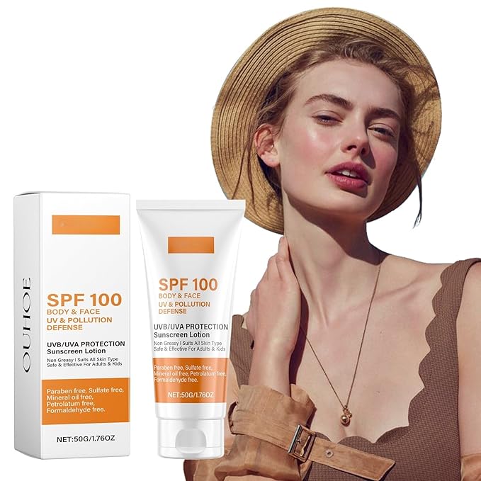 Sunscreen SPF 100, Sunscreen For Body & Face, SPF 100 Sun Screen, Oil Free, For Sun Sensitive Skin, Sunblock for Men and Women