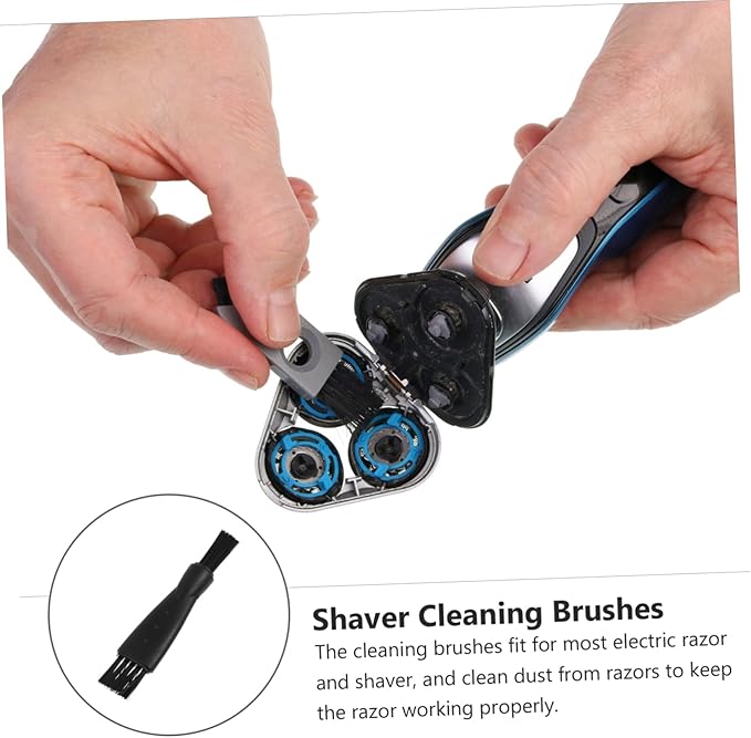 NOLITOY 10pcs Black Electric Shaver Cleaning Brushes Double-Sided Hair Cleaner for Easy Grooming and Dust Removal Compatible Shavers for Home and Travel Use