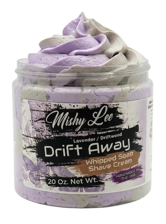 Lavender Driftwood Whipped Soap and Shave Cream - 20 Oz. - Hand-Crafted - Paraben Free, Moisturizing