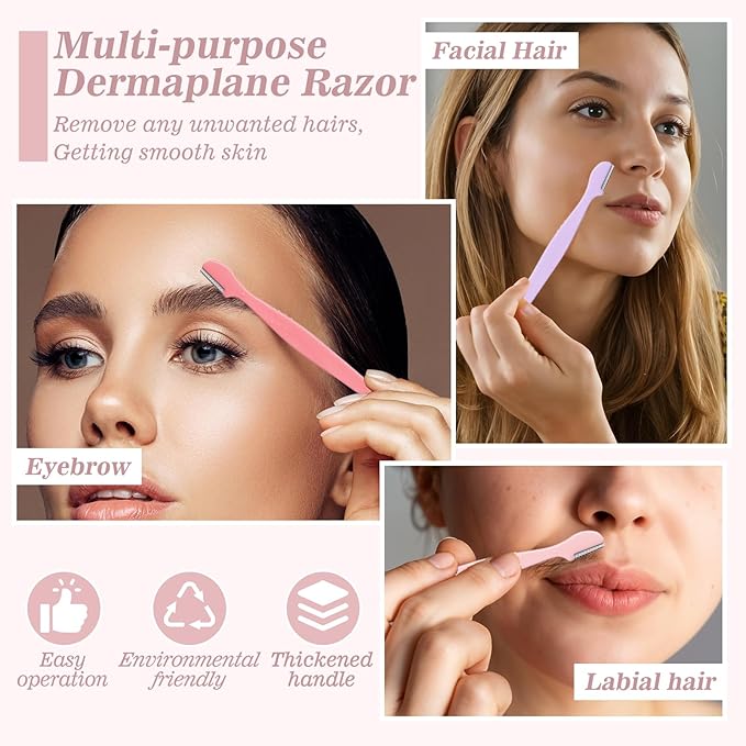 28 Pcs Eyebrow Razors, Multipurpose Face Razors for Women, Dermaplane Razor for Women Face, Exfoliating Facial Razor with Precision Cover, Eyebrow Shaper Trimmer Shaver for Men&Women (Multicolor)