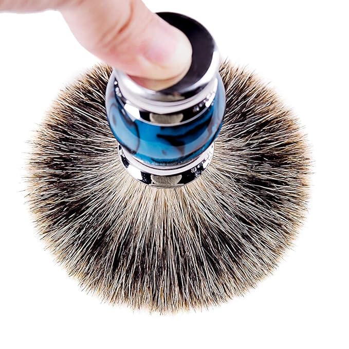 Grandslam Finest Badger Shaving Brush with Resin Handle- Engineered for the Best Shave of Your Life (Blue)
