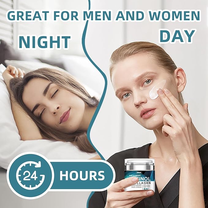 Retinol Collagen Cream for Face - Anti-Aging Face Moisturizer for Face, Firming Skin Care for Neck,Reduce Fine Lines Lifting and Firming 24-Hour Facial Care For All Skin Type(1.7 fl.oz)