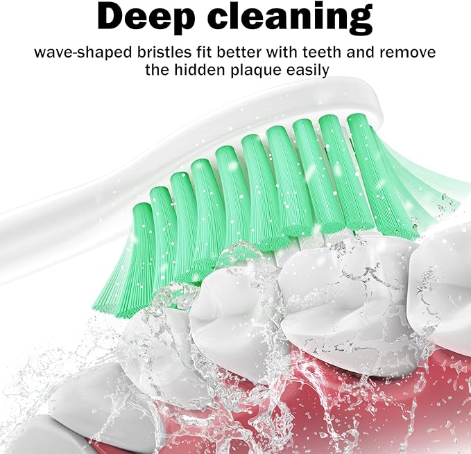 Replacement Toothbrush Heads for Philips Sonicare E-Series/Essence/Xtreme/Elite and Other Screw-on Electric Toothbrush Models, 12 Pack, Dupont Bristles