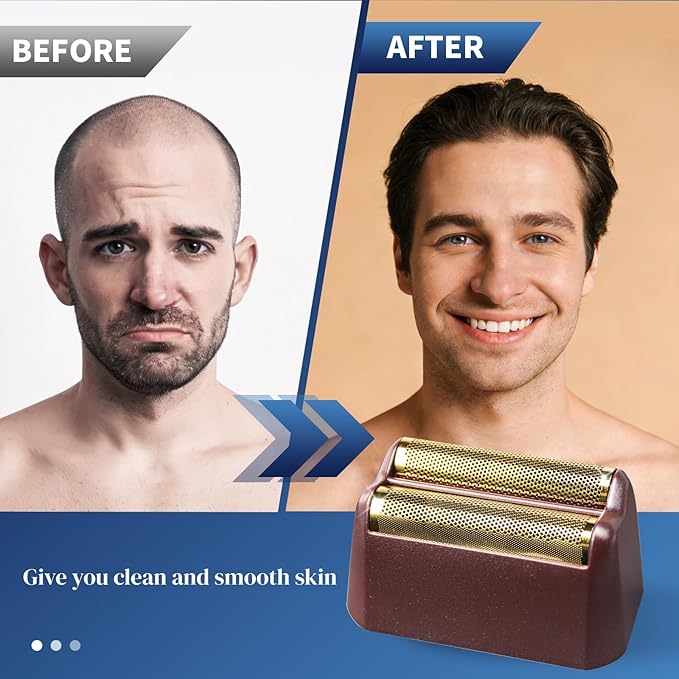 1 Pack Professional 5 Star Series Finale Shaver Replacement Foil and Cutter Bar Assembly Compatible with wahl Shaver Foil 7031-100, 7043-100 Super Close Shaving Replacement Heads，Red