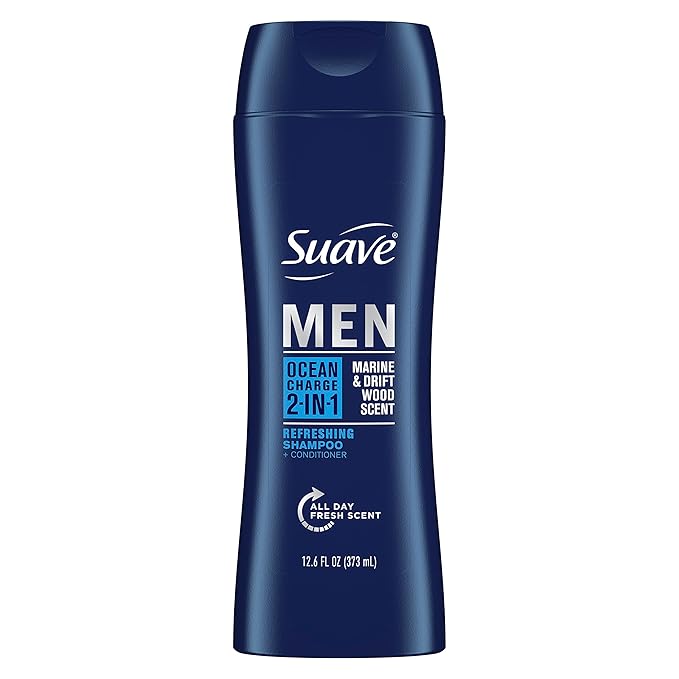 Suave Men 2 in 1 Shampoo and Conditioner Ocean Charge 12.6 oz, Pack of 6