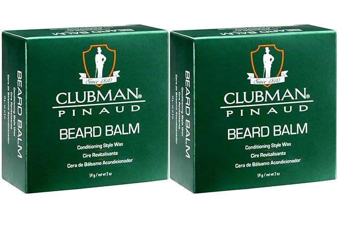 Clubman Pinaud Beard Balm – Nourishing & Conditioning Beard Balm for Men, Strong Hold, 2 oz, 2 Pack