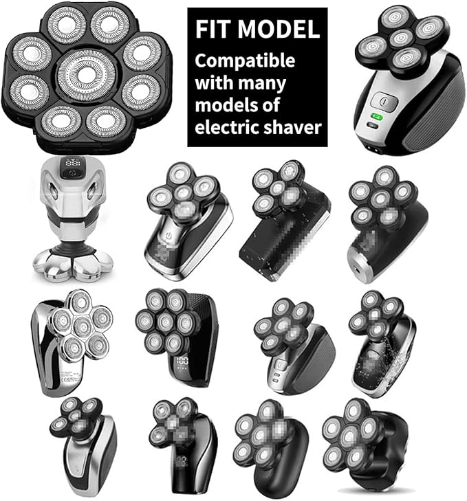 9 Blades Head Shaver Men's Electric Shaver Replacement Heads Universal Replacement Blade Head Electric Razor for Men