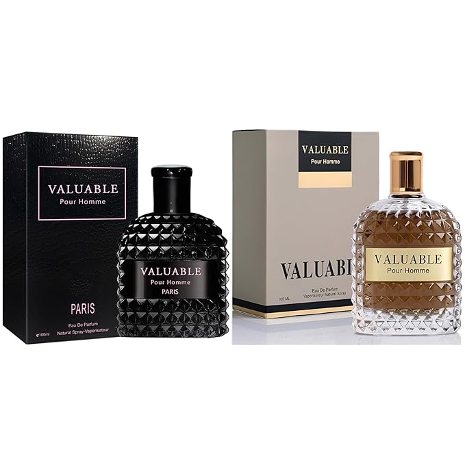 Valuable Men's Cologne Set - 3.4 Fl Oz Each *2PCS| Amber Floral & Vanilla Leather Fragrance | Eau de Toilette Duo for Daily & Special Occasions