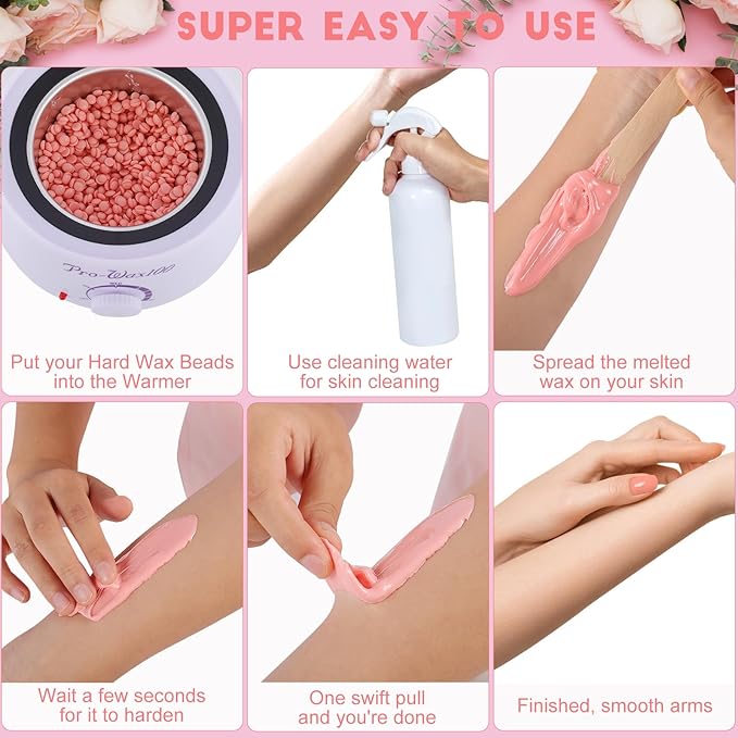5lb Hard Wax Beads Bulk, Professional Waxing Bead Sensitive Skin, Scented Stripless Wax beans for Brazilian, Bikini, Body, Face, Legs, Back, Coarse Hair Removal, Salons Supplier Wax Bead Refill