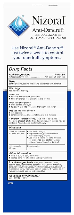 Nizoral 2-in-1 Anti Dandruff Shampoo and Conditioner, 14 Fl Oz, 1% Ketoconazole